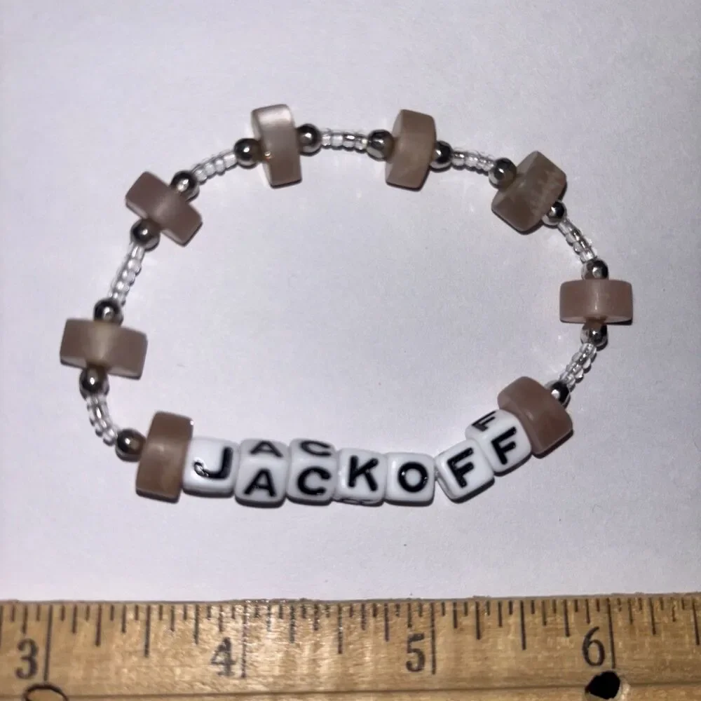 Unisex Beaded Bracelet Graphic Letter Beads adult humor 